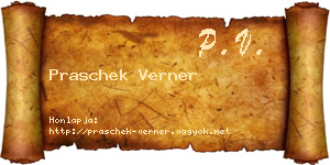 Praschek Verner névjegykártya